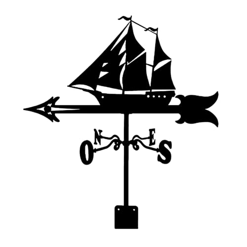 Girouette Bateau, Girouette Anemometre Bateau Voilier De Jardin Exterieur A Piquer, Indicateur De...