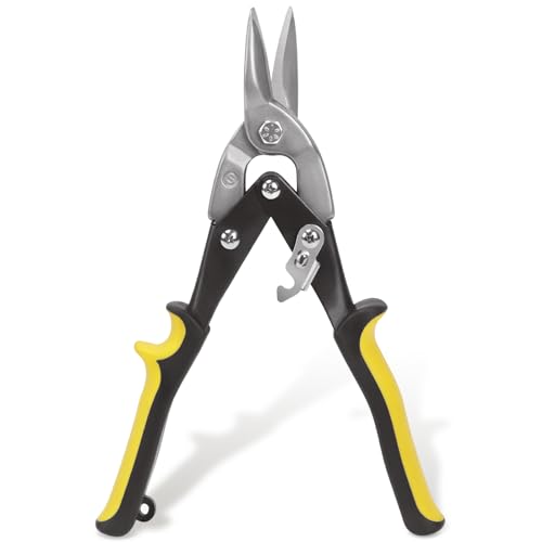 Swpeet 10 pouces Aviation Tin clou, poignée ergonomique, coupe droite lourde Metal Cutter Master, coupe droite aéronautique Metal Sheet Cutter clou à...