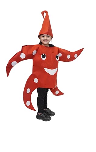 Image of Kaku Fancy Dresses Polyester Star Fish Cutout For Kids, Water Animal Costume For Boys & Girls (Freesize /Only Cutout With Cap), Multicolor