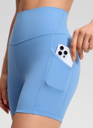 Image of CRZ YOGA Butterluxe Biker Shorts Pockets 5 inch | Extremely Soft, Gentle Compression, Workout, High Waisted, for Women