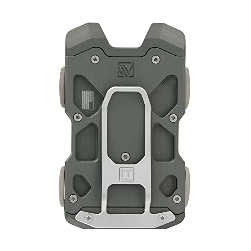 Wallet For Men And Women Slim Aluminum Metal - Rfid Blocking, Holds Up 12 Cards With Cash Clip. Ultra - Thin Minimalist Wallet (Gray) #TOP2