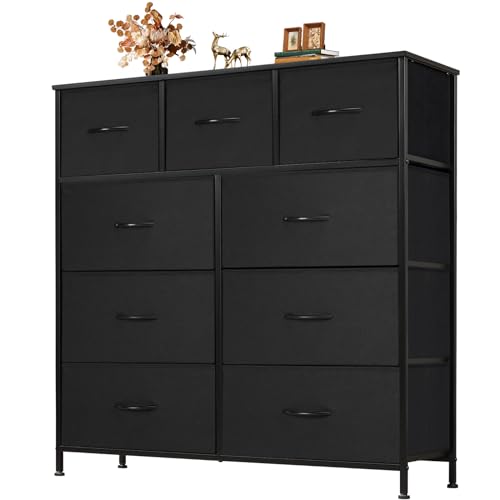 Atilioo Dresser for Bedroom with 9 Drawers Anti-Tip Fabric Storage Tower