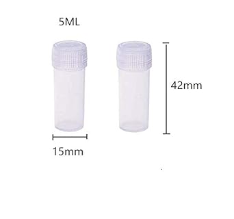 50 Pcs Plastic Sample Bottles Mini Clear Storage Case with Lid, 5ML Small Bottle Vial Storage