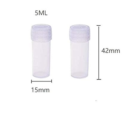 50 Pcs Plastic Sample Bottles Mini Clear Storage Case with Lid, 5ML Small Bottle Vial Storage