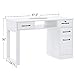 BarberPub Nail Makeup Desk with Drawers Manicure Table Cabinet Storage Beauty Salon Home Office Workstation 2844 (White)