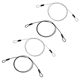 PATIKIL 1/8" Diam Cavo In Acciaio Inox Rivestito In Vinile Con Anelli 4 Pezzi 3 Ft (39") Cavo Flessibile Di Sicurezza Catena Lanyard Lucchetto Per Esterna Lucchetto Nero/Trasparente