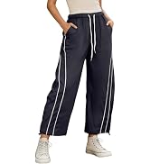 SeekMe Women's Wide Leg Track Pants Baggy Drawstring Waist Lightweight Casual Hiking Athletic Swe...