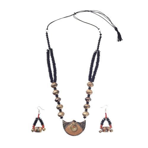 Image of AAKRITI ART CREATIONS Handcrafted Women's Jewelry Set - Elegant Ethnic Necklace and Earrings, Statement Fashion Accessories for Parties & Festivals