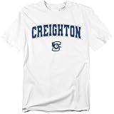 LOGOVISION Creighton University Arch Logo Secondary Unisex Adult T Shirt, White, Medium