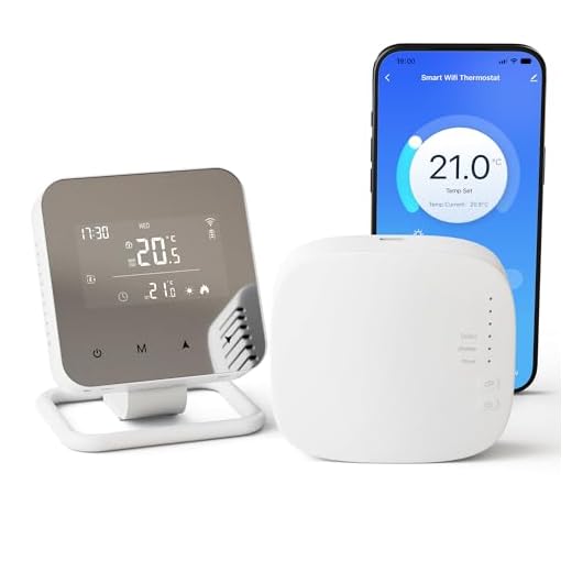 Termostato Inalámbrico WiFi con RF Receptor para Caldera 3A,Vaconoff Termostato programable Diariamente,Control Remoto por Tuya/Smart Life App y por Voz Alexa/Google