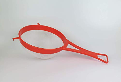 Tredoni 7" Fine Nylon Mesh Strainer Sieve - Plastic Flour Sifter, Cinnamon/Sugar Powder Spreader (18 cm = 7 inch)