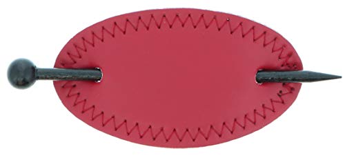 Violet & Virtue Women's Faux Leather Slide Barrette Hair Clip, One Size (Plain/Red)