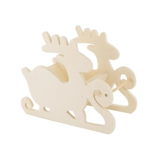 MegaCrea DIY Traineau du Père Noel en Bois avec Rennes 23 cm -