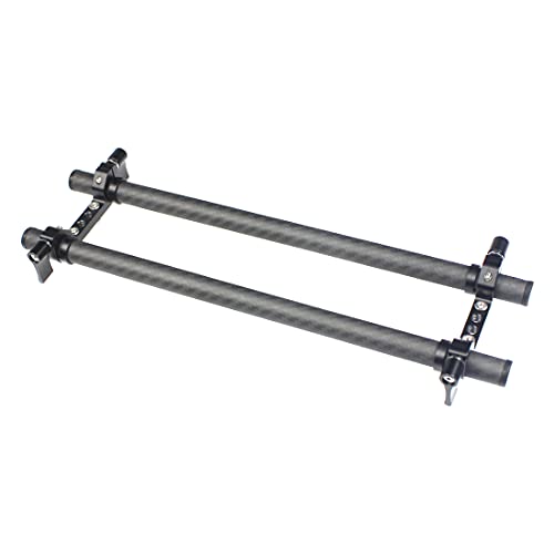 Image of 15mm Dual Railblock Clamp with 30cm Carbon Fiber Tube Rod for Dia 15mm Rod Rail System Follow Focus Camera Cage (Clamp + Tube Rod)