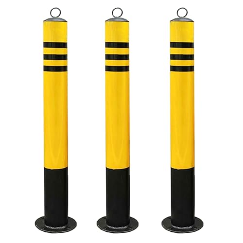 Borne de stationnement jaune durable à encastrer en acier robuste de 114 mm