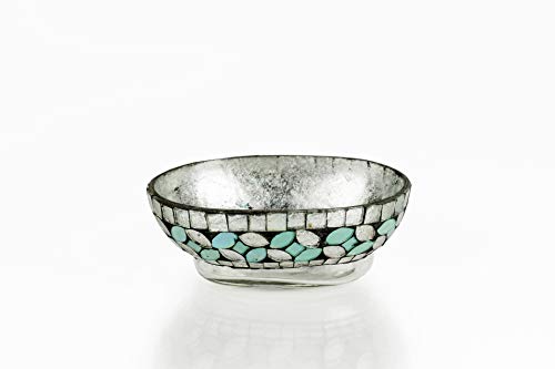 nu steel (Set of 4) Sea Foam Bath Accessory Set in Aqua Blue/Silver Glass Mosaic/ Stainless Steel for Bathrooms & Vanity Spaces - Image 13