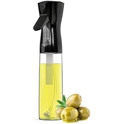 Las Mejores Sartenes Para Cocinar Sin Aceite Pulverizador Aceite. Spray Aceite Cocina 300 ml Dispensador de Aceitera Spray en Botella Dosificador de Aceite Oliva Vaporizador de Aceite y Vinagre para Cocinar (Black 1 pc)