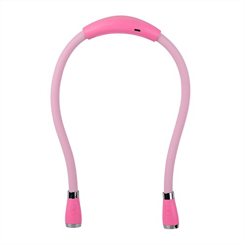 Lampada da lettura a LED a libro con luce USB ricaricabile, vivavoce, 4 lampadine a LED, 4 luminosità regolabile, per la lettura a letto o la lettura in auto (Rosa) [Classe di efficienza energetica A]