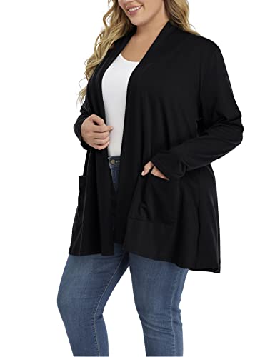 Image of Shiaili Long Plus Size Cardigans for Women Easy to Wear Open Front Clothing