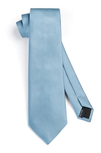 Image of Enlision Mens Ties Solid Color Satin Necktie Ties for men Handkerchief Cufflinks Pocket Squares for Wedding