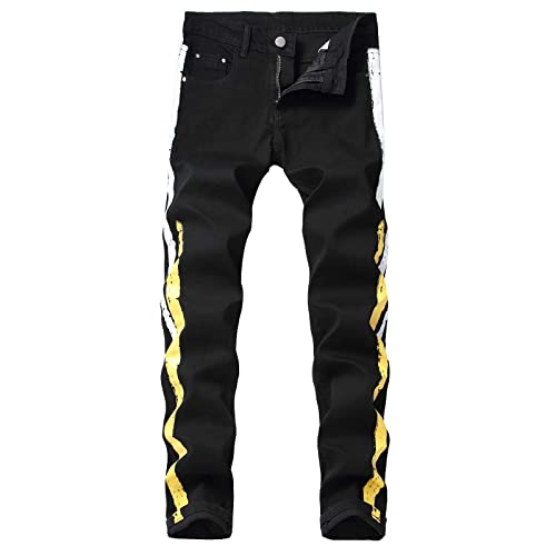 Cotton Straight Ripped Jeans for Men 2023 Fashion Slim Stretch Buckle Zipper Solid Denim Trousers Skinny-Fit Pant2