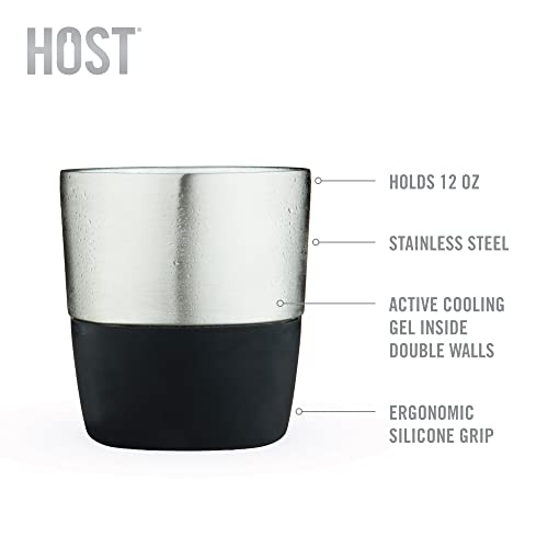 Host Whiskey Freeze Pro Cups For Bourbon Or Cocktails, Active Cooling Gel Chiller Double-Walled Freezer Tumblers, 12 Oz Stainless Steel Set Of 1 #TOP2