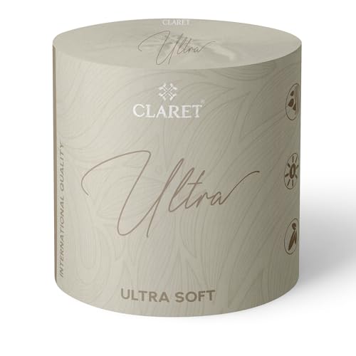 Image of Claret Ultra Soft 3-Ply Virgin Pulp Toilet Rolls | 300 Pulls Each Skin-Friendly | OBA-Free | Sanitary System Friendly (Pack Of 3 Rolls)