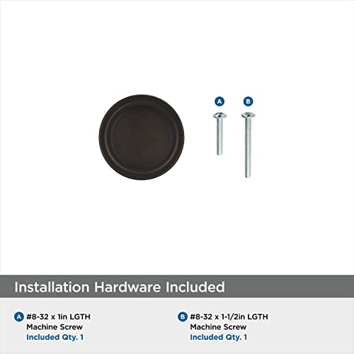 Image of Amerock 1-1 /4 inch Round Winsome Oil-Rubbed Bronze Cabinet Knob | Durable Zinc drawer knob and cabinet hardware, ideal for kitchen cabinets, bathroom vanities, dressers, and furniture