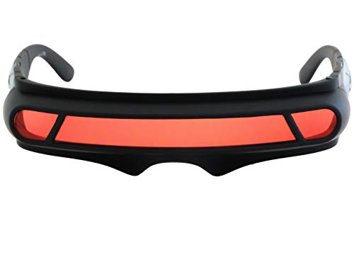 FLAWLESS EYEWEAR Futuristic Space Alien Costume Party Cyclops Shield Colored Mirror Mono Lens Wrap Sunglasses 147mm2