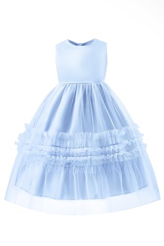 Tutu Dress for Girls Sleeveless Crewneck Birthday Bridesmaid Princess Party Sundress Size for 3-8 Yeras Kids