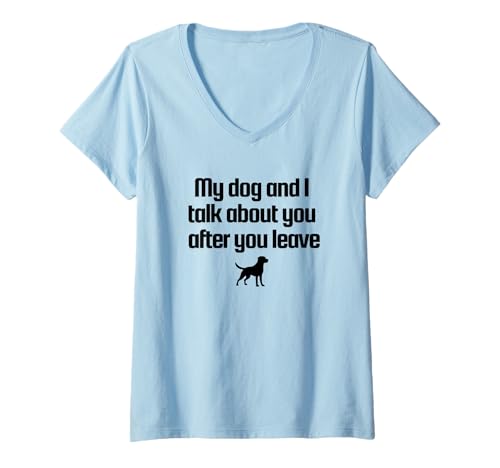 Womens Conversation with my dog design V-Neck T-Shirt