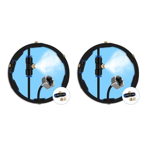 lifeegrn 82FT Misting Cooling System + 60FT Outdoor Mister System Cover