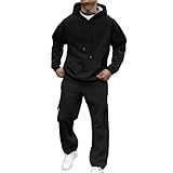 Caractéristiques: Survêtement Homme Ensemble Montre Un Sweat À Capuche Avec Poche Avant. Pantalon Baggy Homme Dispose De Poches Fonctionnelles Sur Le Sweat.