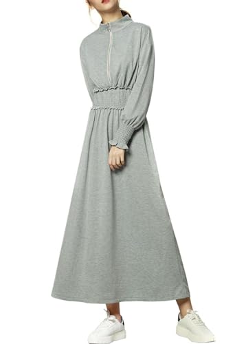 Robe de fête formelle à manches longues et col mi-haut pour femme