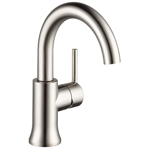 Black Friday - 70% OFF Delta Faucet Trinsic Single Hole Bathroom Faucet Brushed Nickel, Single Handle Bathroom Faucet, Diamond Seal Technology, Drain Assembly, Stainless 559HA-SS-DST