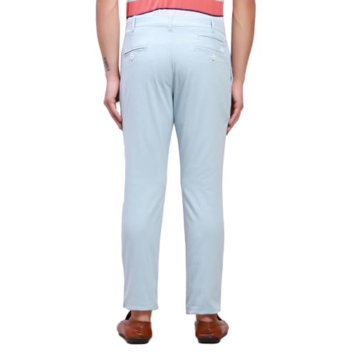 Image of Colorplus Nuvo Fit Cotton Nylon Blend Solid Piece Dyed Pattern Flat Front Casual Trouser