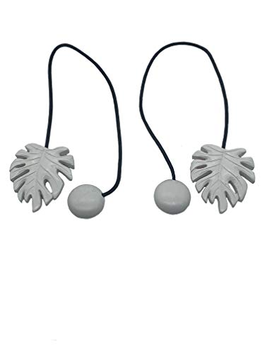 Speed Clix Set van 2 magnetische embrasses, wit bladdesign, van kunsthars.