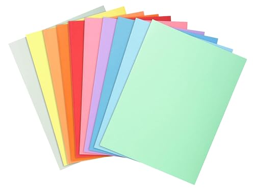 Exacompta - Réf. 340000E - Carton de 5 paquets de 100 chemises semi rigides SUPER 160 g/m2 aux couleurs pastel - chemises certifiées PEFC™ - dimensions 24 x 32 cm pour A4 - couleurs assorties