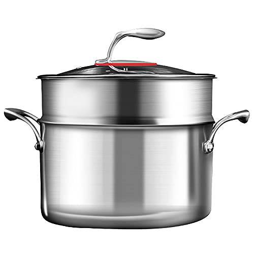 Wok en acier inoxydable 316 avec marmite à vapeur et soupe 24 cm