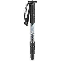 Monopie Manfrotto 290 Manfrotto Element MII MMELMIIA5BK - Monopie Ligero de Viaje en Aluminio 5 secciones, con Muñequera, Mango de Goma, Bloqueos por Torsión, Carga 16 kg, para Cámara Compacta, Sin Espejo, DSLR