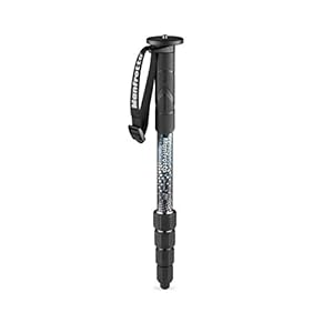 Manfrotto Element MII MMELMIIA5BK, Lightweight 5-Section Aluminium Travel Camera Monopod, with Wrist Strap, Rubber Grip, Twist Locks, Load up 15kg, for Compact Cameras, Mirrorless, DSLR, Black