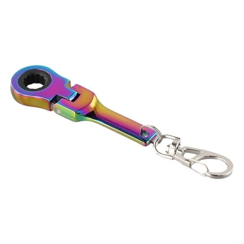 WheatThrive Llave de trinquete compacta con llavero, giratoria de 180 grados para una mayor funcionalidad (colorida)