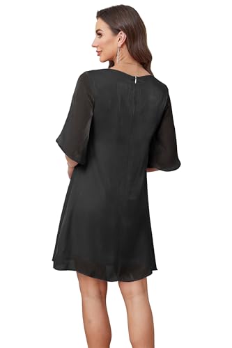 Image of RUMIA Womens Cocktail Dresses Flutter Sleeve Wedding Guest Dresses for Women 2026 Trendy