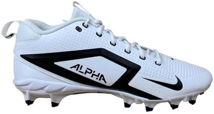 Nike Alpha Menace 4 Men’s Mid Wide Football Cleats White Black HM8435-100 Size 16 W(Wide) US