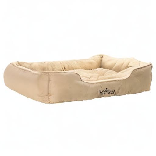 Dehner Lieblinge Hundebett und Katzenbett Sammy, ca. 75 x 58 x 19 cm, Polyester, beige