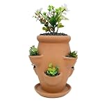 2026 New Strawberry Planter Tower with 6 Pocket Terracotta Strawberry Pot Vertical Garden Planters Pot Versatile Ceramic Flower Container for Home Patio Balconies Garden, 5.91X7.48X5.91 Inches