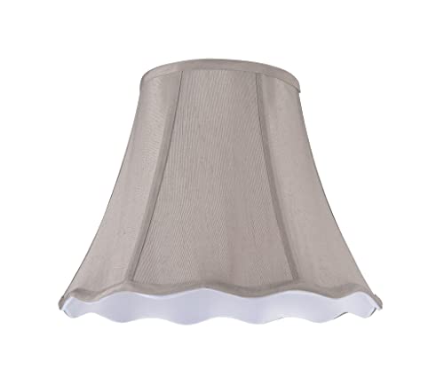 Image of Aspen Creative 34004A, Transitional Scallop Bell Shape Spider Construction Lamp Shade in Taupe, 14 inch wide (7 inch x 14 inch x 11-1 /2 inch)