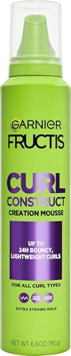 Garnier Fructis Curl Construct Creation Mousse, Curl Activator Provides Frizz Control, Long-Lasting...