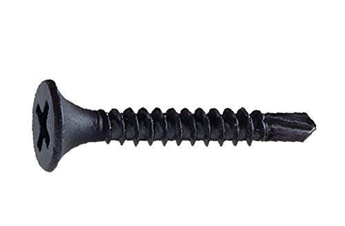 Connex Schnellbauschrauben 3,5 x 45 mm - 400 Stück - Mit Feingewinde & Bohrspitze - Trompetenkopf - PH Phillips-Antrieb - Schwarz phosphatiert / Trockenbauschrauben / Schrauben-Eimer / B30075