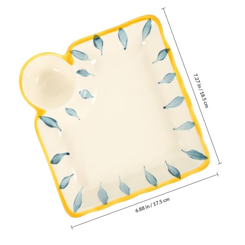 Plato Cuadrado de Cerámica Beige Multiuso miniatura 2